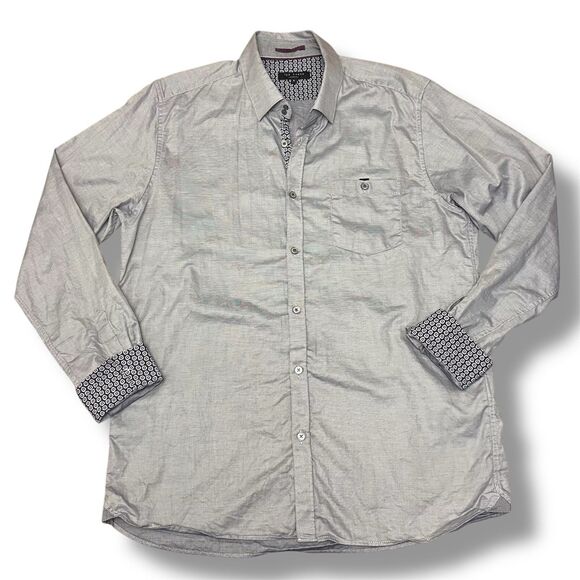 Ted Baker London Shirt 5 Plaid Flip Cuff Button Up Long Sleeve Mens - Picture 2 of 10